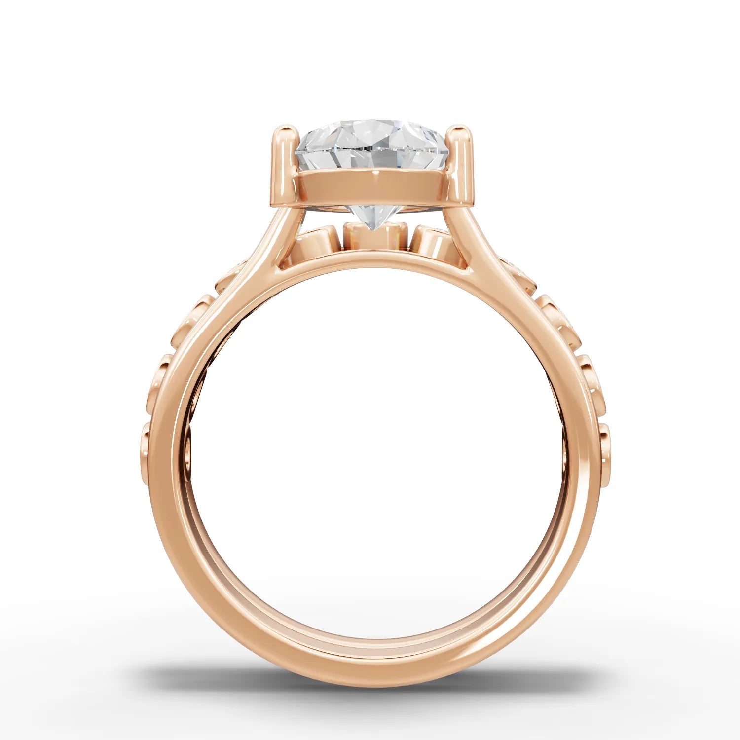 3.09CT Pear Lab Diamond Bridal Set Ring - Buvea Jewels