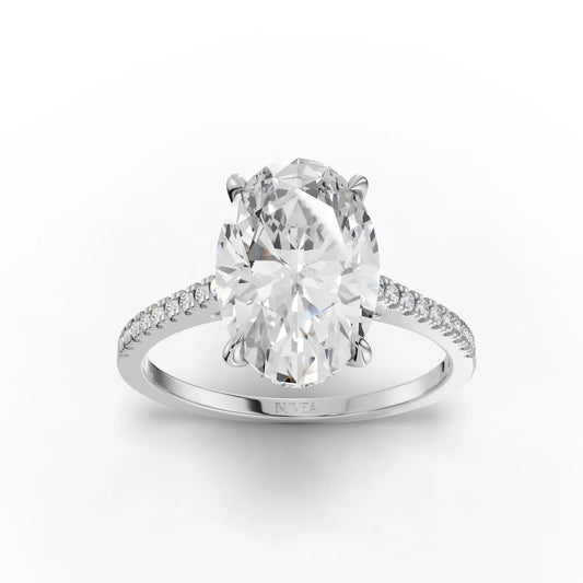 3.18CT Oval Lab Diamond Premium Solitaire Engagement Ring - Buvea Jewels