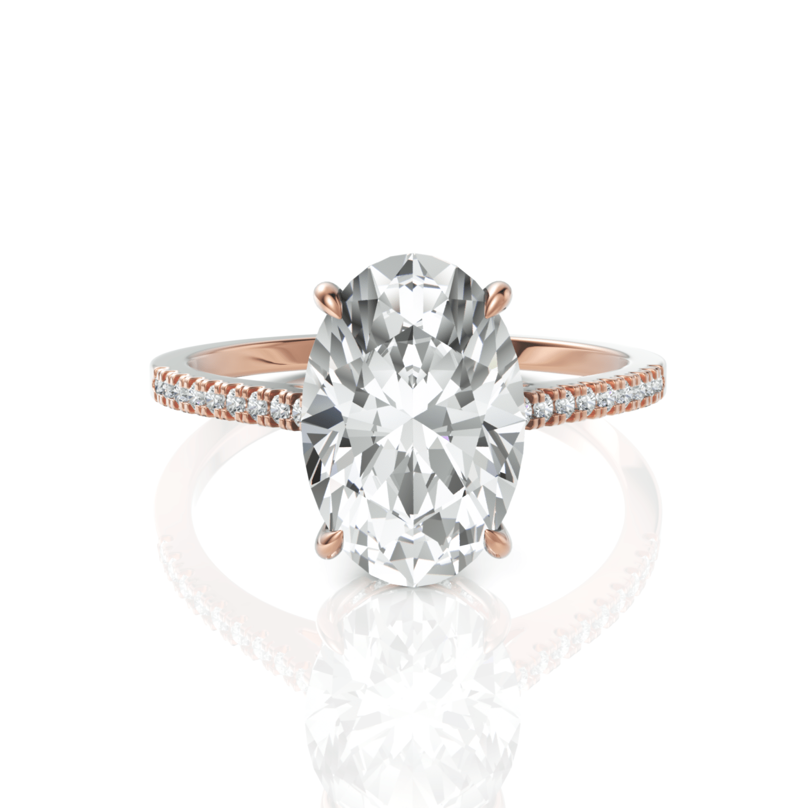 3.18CT Oval Lab Diamond Premium Solitaire Engagement Ring - Buvea Jewels