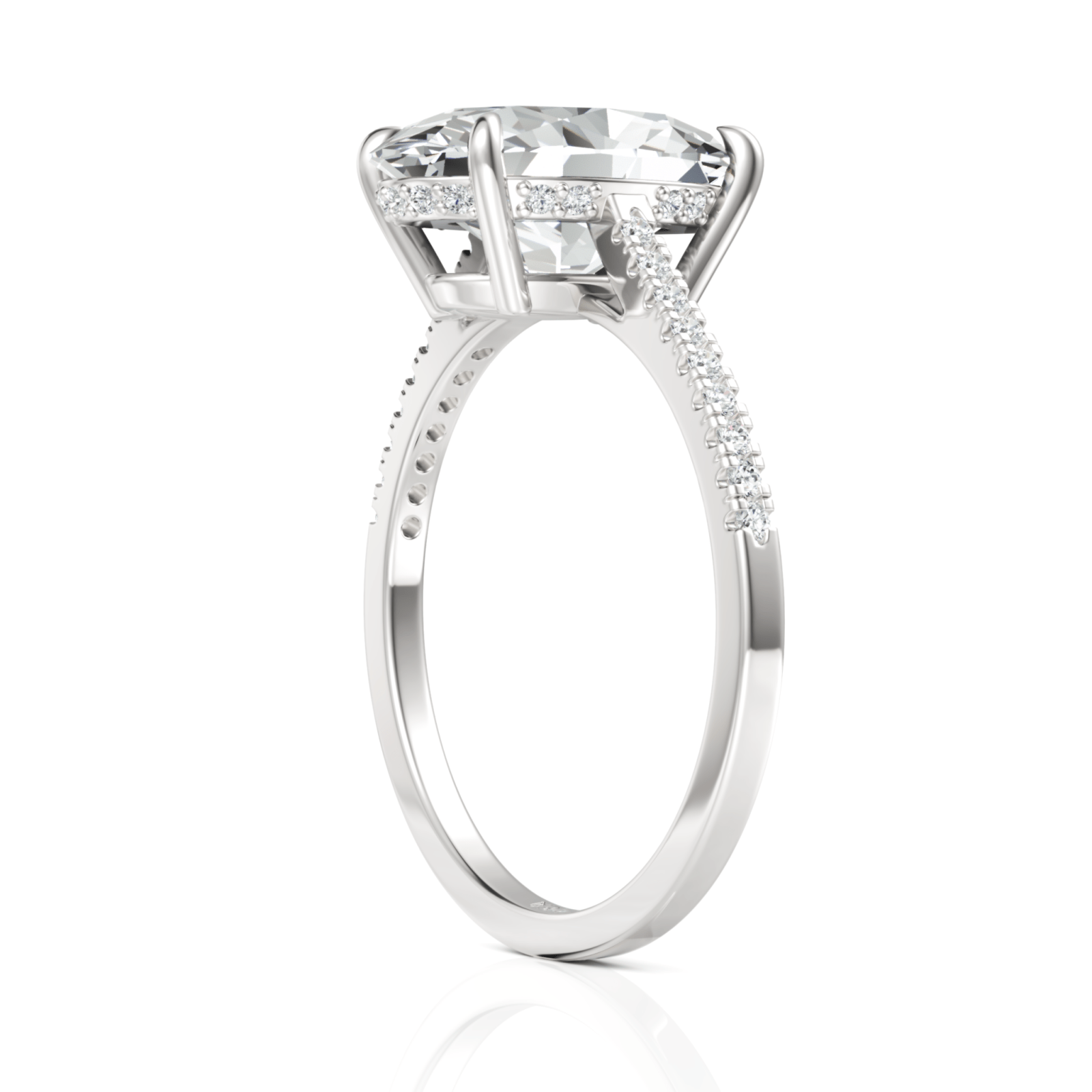 3.18CT Oval Lab Diamond Premium Solitaire Engagement Ring - Buvea Jewels