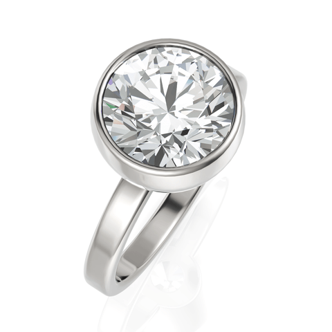 3.25CT Round Lab Diamond Classic Solitaire Ring - Buvea Jewels