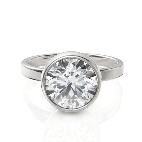 3.25CT Round Lab Diamond Classic Solitaire Ring - Buvea Jewels