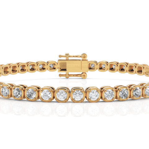 3.29CT Round Lab Diamond Illusion Setting Tennis Bracelet - Buvea Jewels