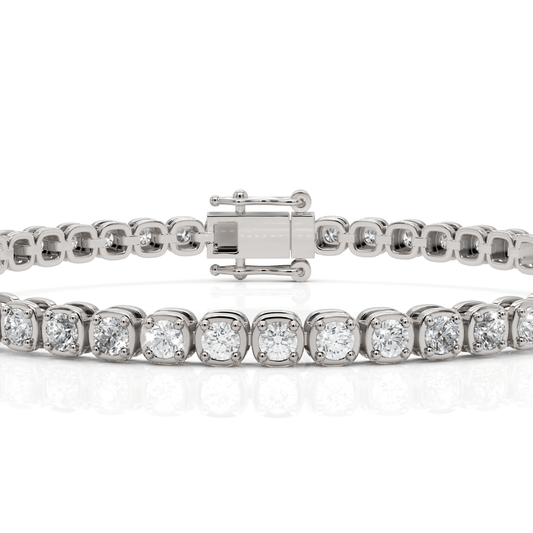 3.29CT Round Lab Diamond Illusion Setting Tennis Bracelet - Buvea Jewels