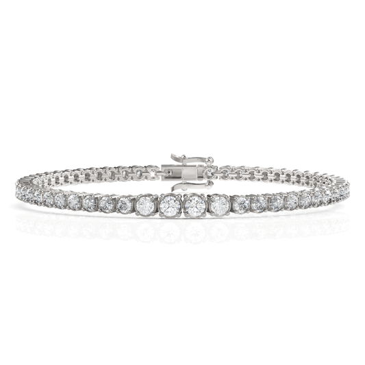 3.62CT Round Lab Diamond Graduated Tennis Bracelet - Buvea Jewels