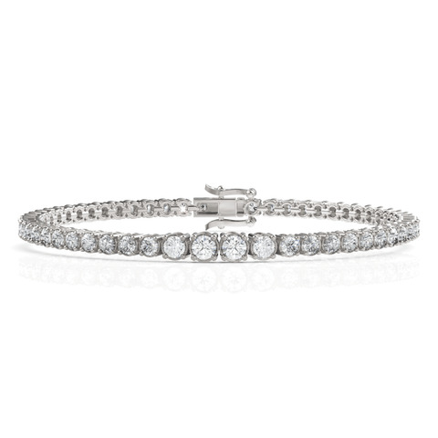 3.62CT Round Lab Diamond Graduated Tennis Bracelet - Buvea Jewels