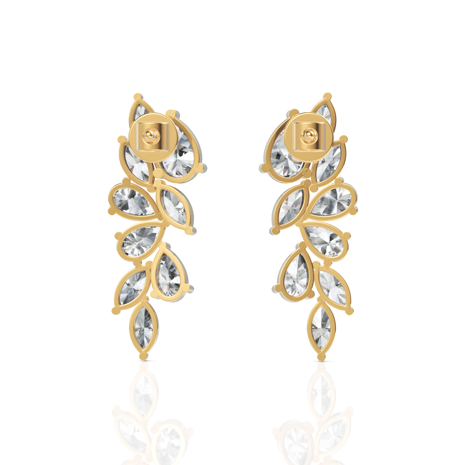 3.68CT Marquise Pear Lab Diamond Drop Earrings - Buvea Jewels