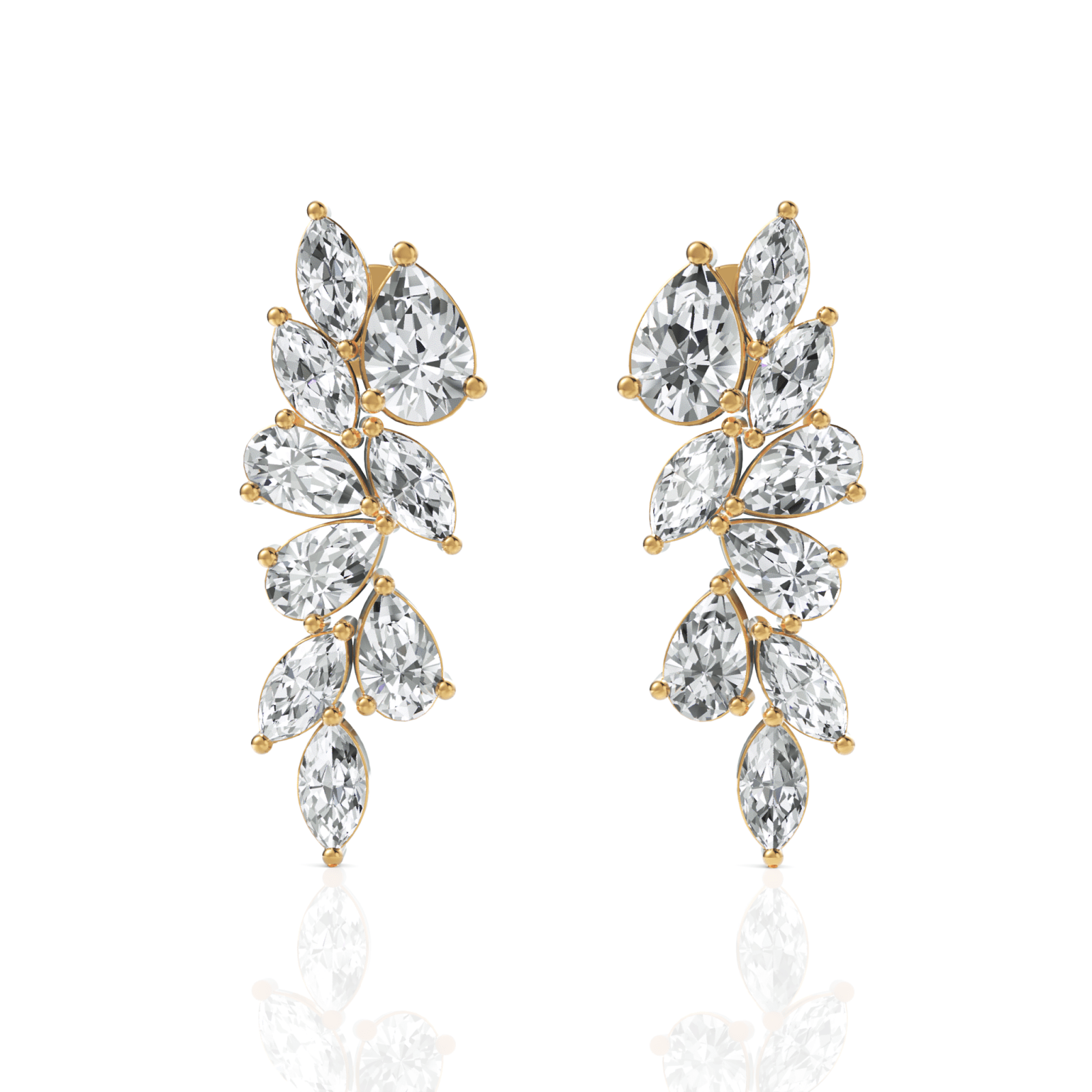 3.68CT Marquise Pear Lab Diamond Drop Earrings - Buvea Jewels