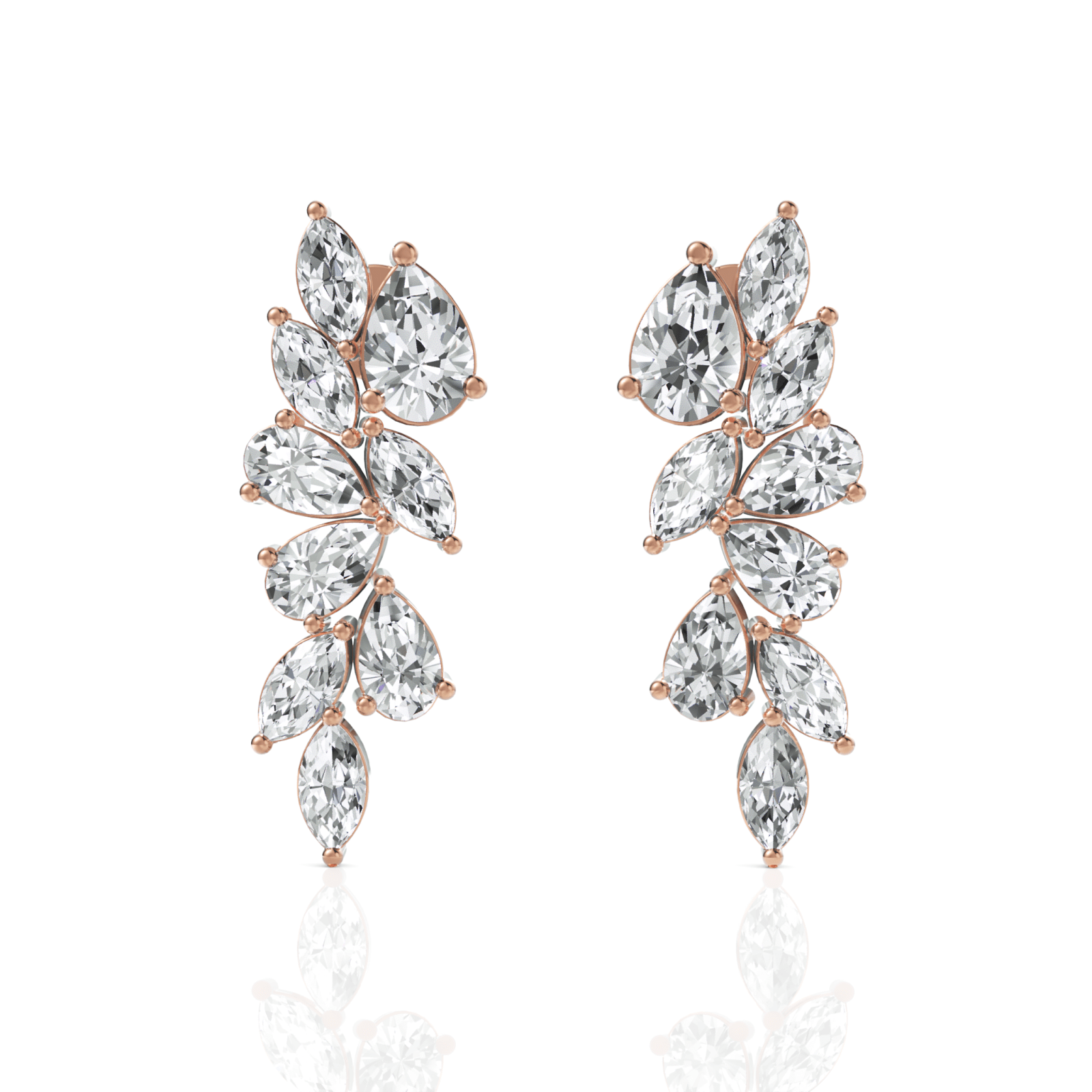 3.68CT Marquise Pear Lab Diamond Drop Earrings - Buvea Jewels