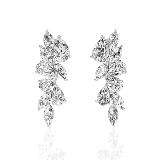 3.68CT Marquise Pear Lab Diamond Drop Earrings - Buvea Jewels