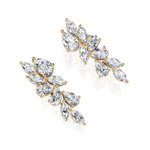 3.68CT Marquise Pear Lab Diamond Drop Earrings - Buvea Jewels