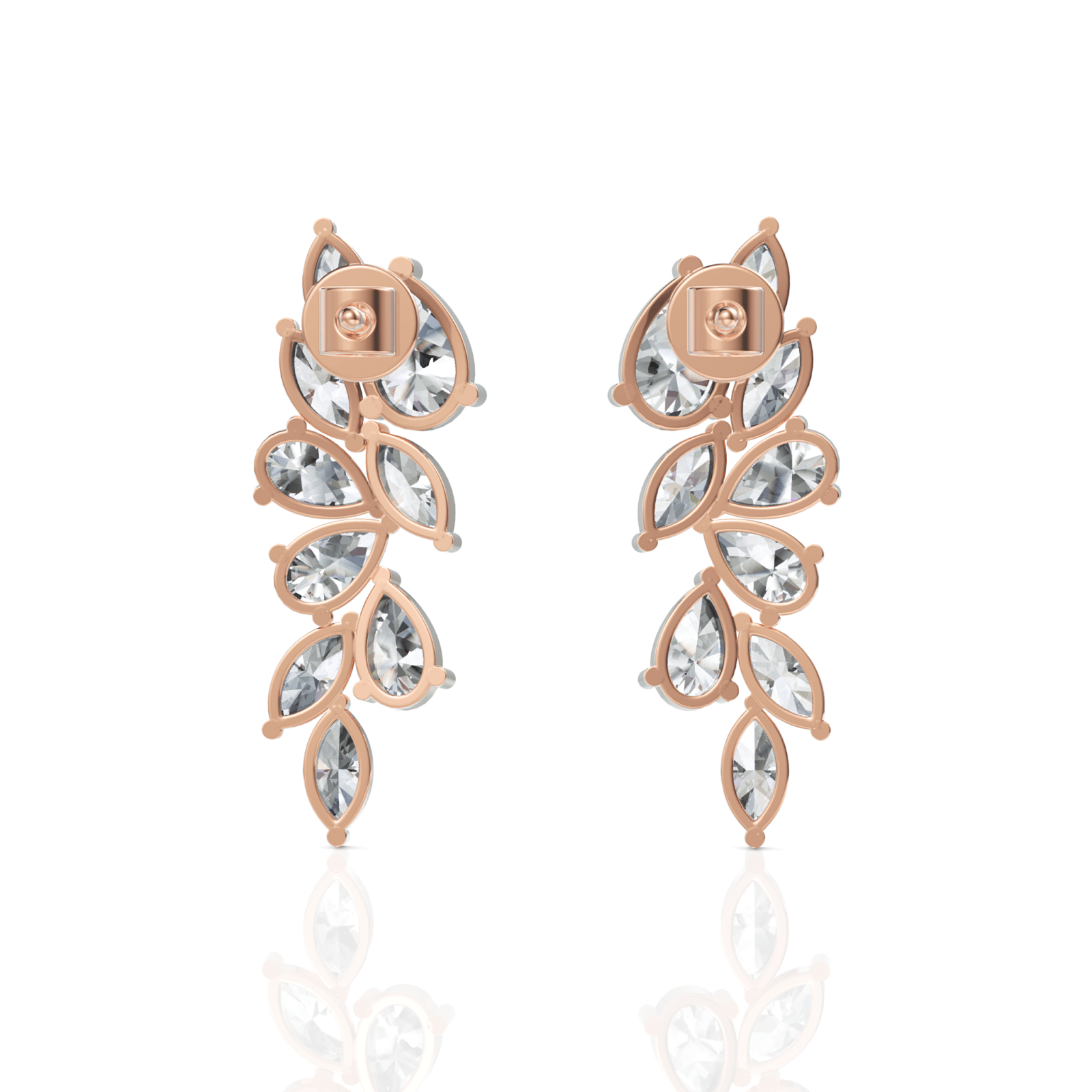 3.68CT Marquise Pear Lab Diamond Drop Earrings - Buvea Jewels