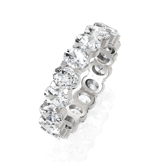 3.6CT Oval Lab Diamond Full Eternity Wedding Band - Buvea Jewels