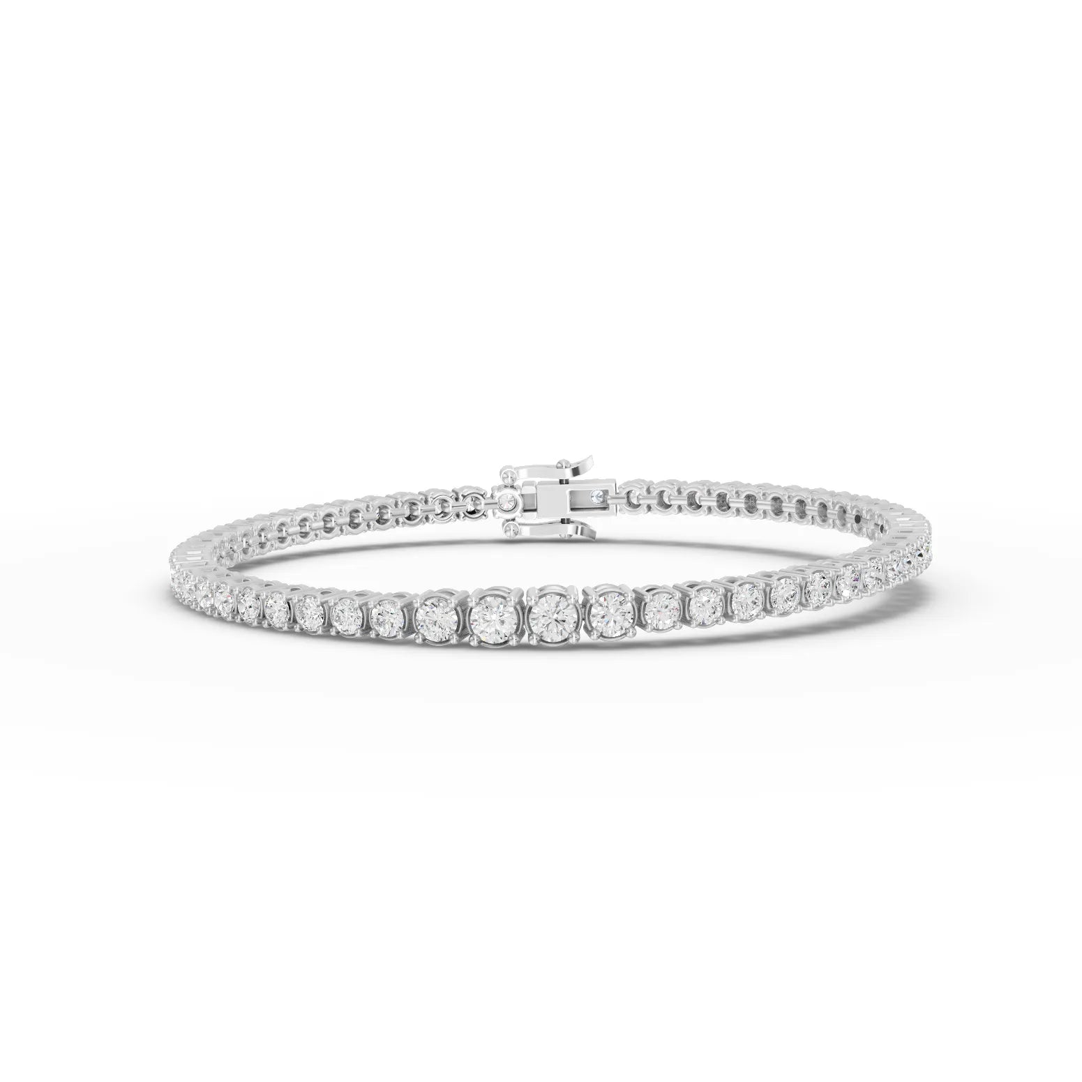 3.6CT Round Lab Diamond Graduated Tennis Bracelet - Buvea Jewels