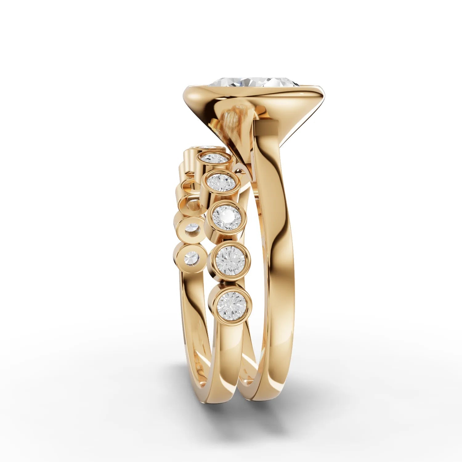 3.79CT Round Lab Diamond Bridal Set Ring - Buvea Jewels