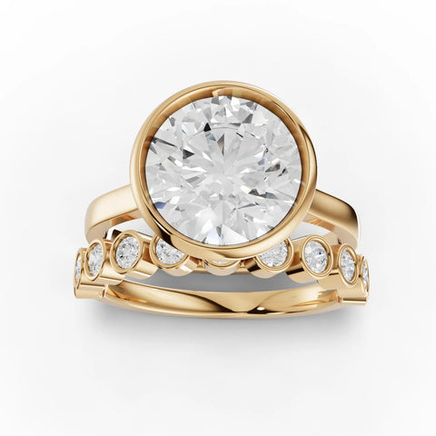 3.79CT Round Lab Diamond Bridal Set Ring - Buvea Jewels