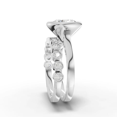 3.79CT Round Lab Diamond Bridal Set Ring - Buvea Jewels