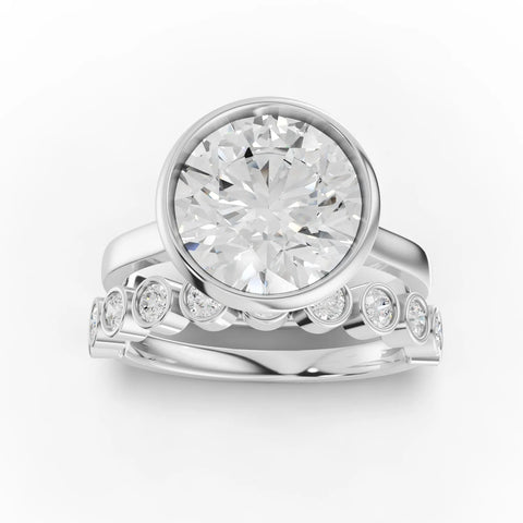 3.79CT Round Lab Diamond Bridal Set Ring - Buvea Jewels