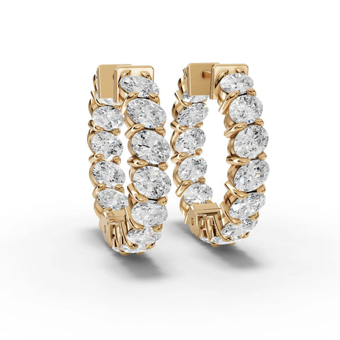 3.9CT Oval Lab Diamond Premium Hoops - Buvea Jewels