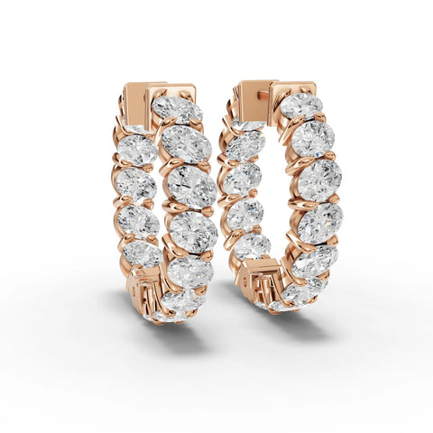 3.9CT Oval Lab Diamond Premium Hoops - Buvea Jewels
