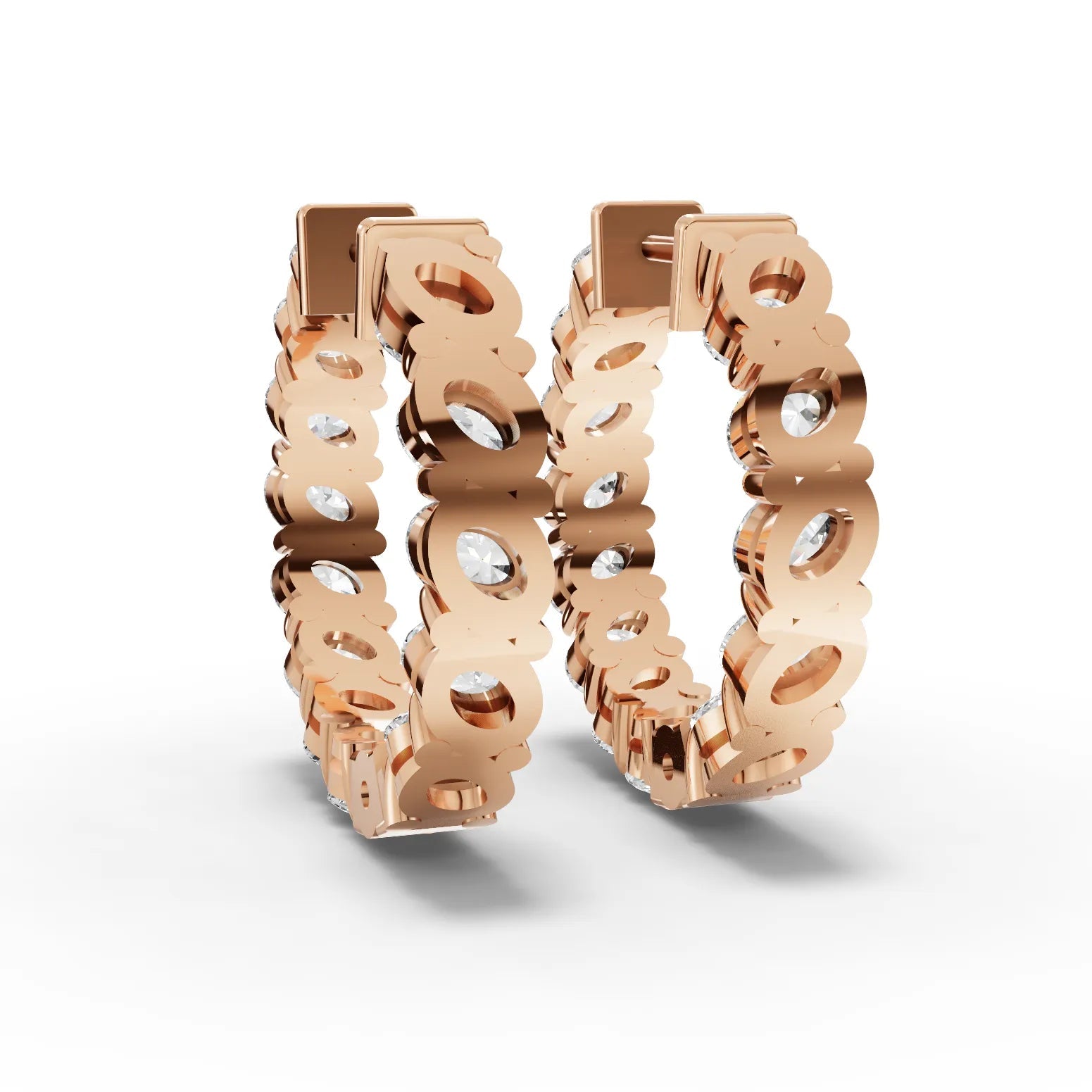3.9CT Oval Lab Diamond Premium Hoops - Buvea Jewels