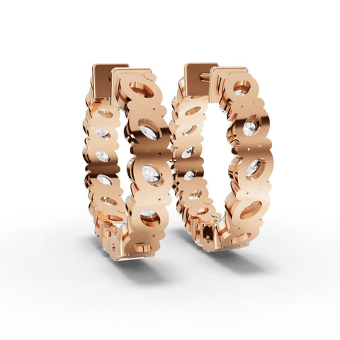 3.9CT Oval Lab Diamond Premium Hoops - Buvea Jewels