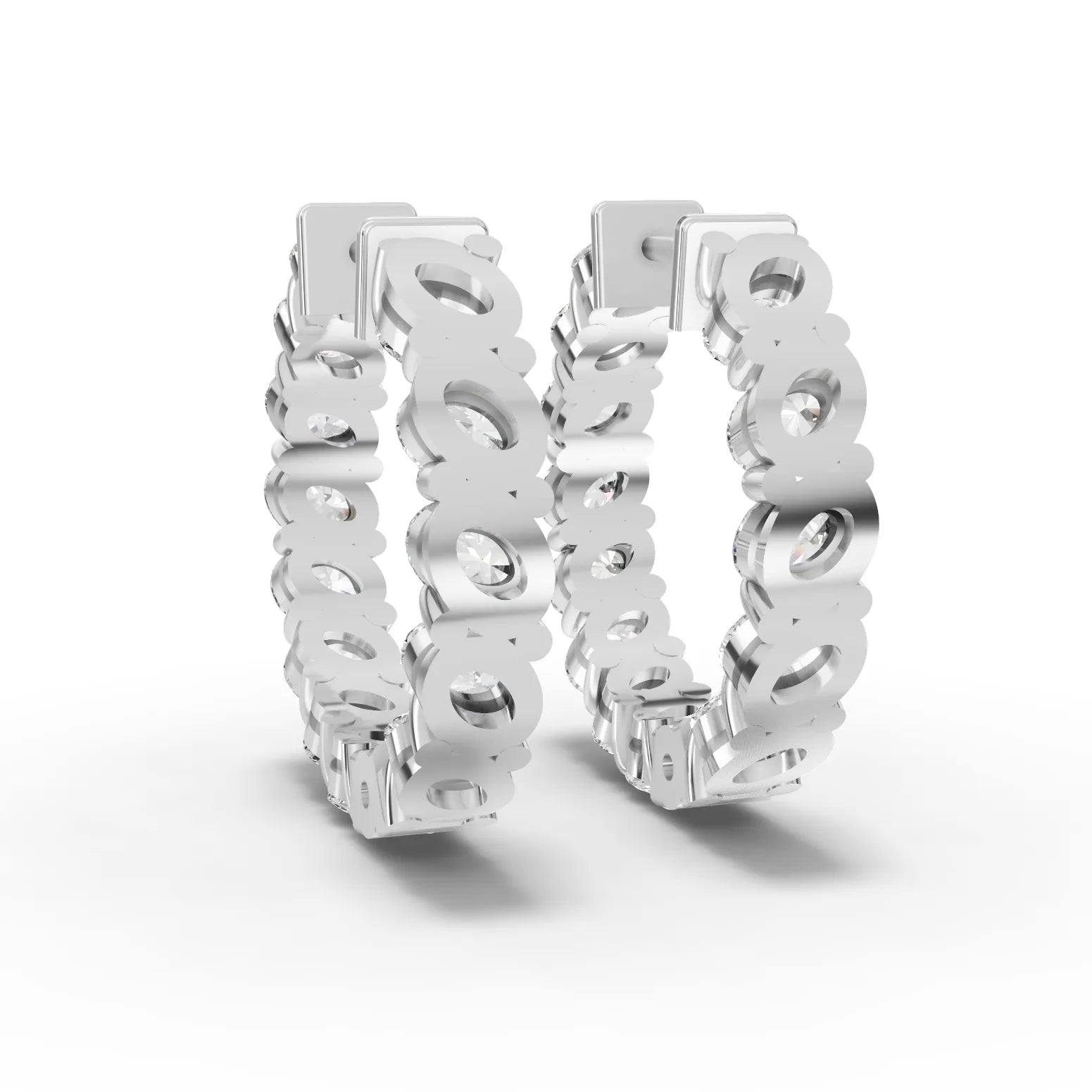 3.9CT Oval Lab Diamond Premium Hoops - Buvea Jewels