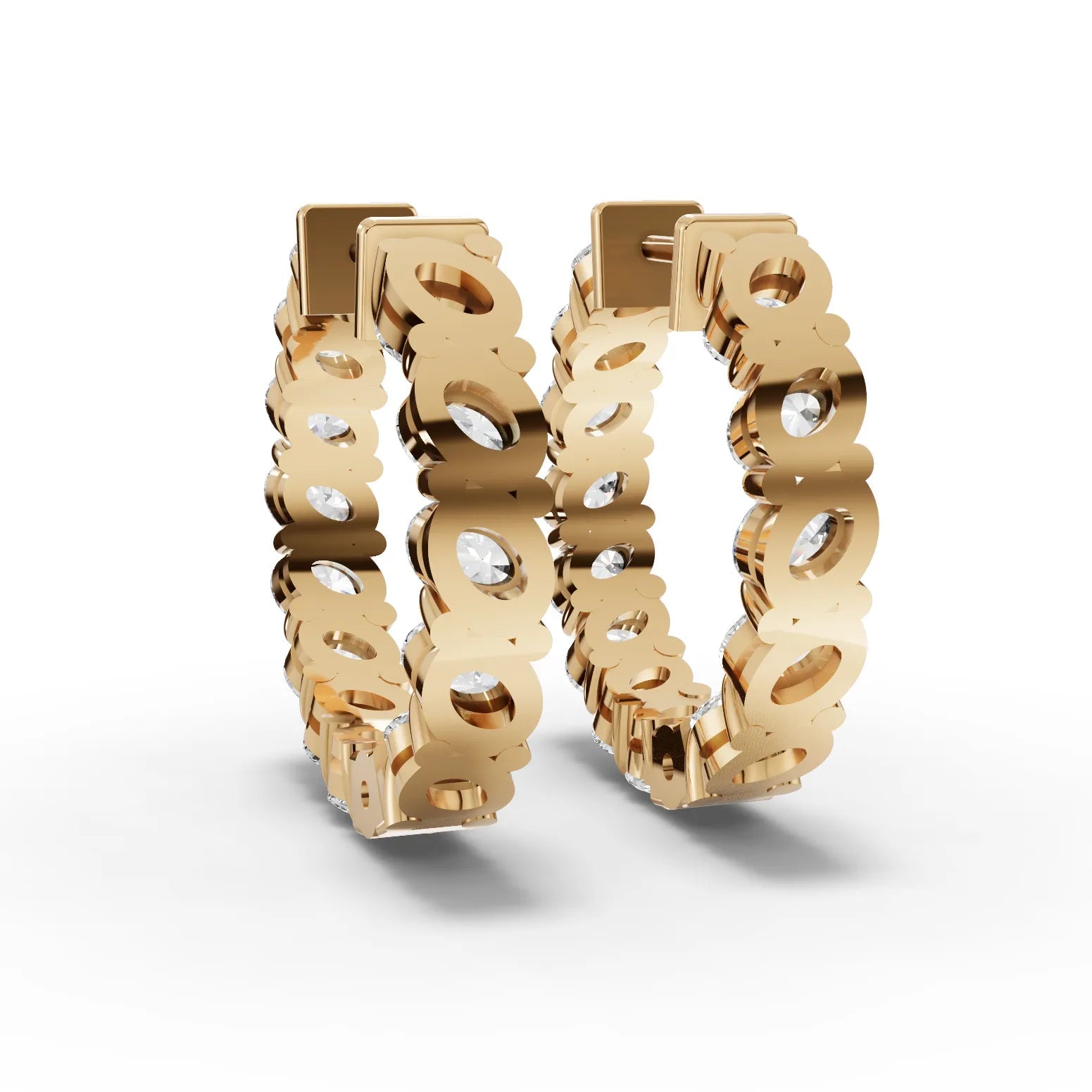 3.9CT Oval Lab Diamond Premium Hoops - Buvea Jewels