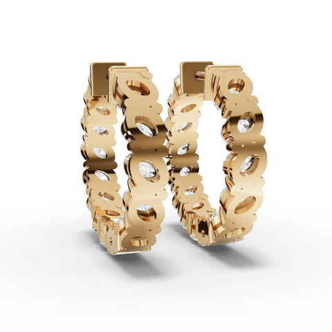 3.9CT Oval Lab Diamond Premium Hoops - Buvea Jewels
