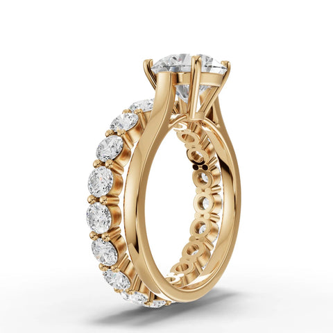3.9CT Round Lab Diamond Bridal Set Ring - Buvea Jewels