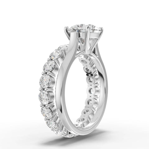3.9CT Round Lab Diamond Bridal Set Ring - Buvea Jewels