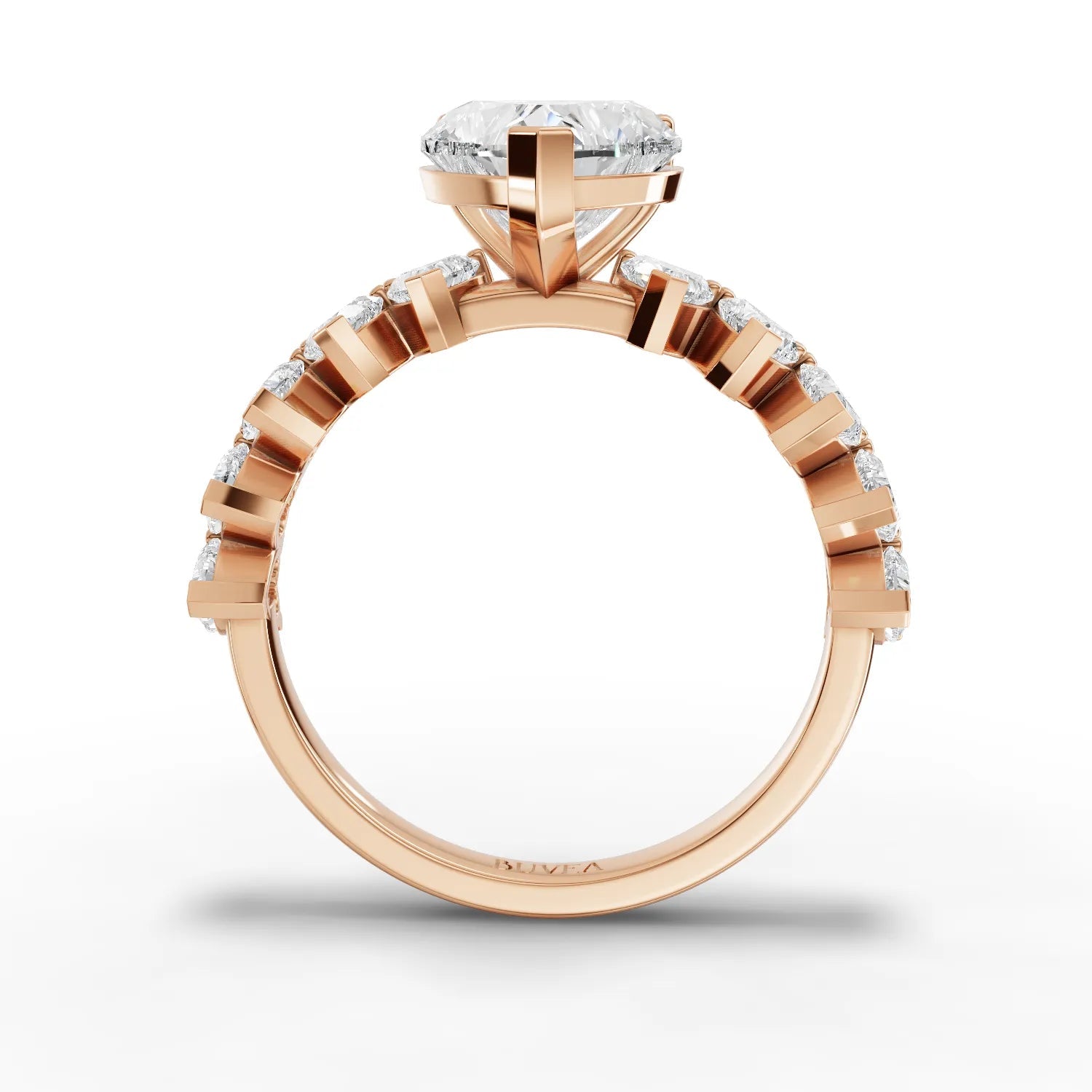 3CT Heart Lab Diamond Premium Accent Engagement Ring - Buvea Jewels