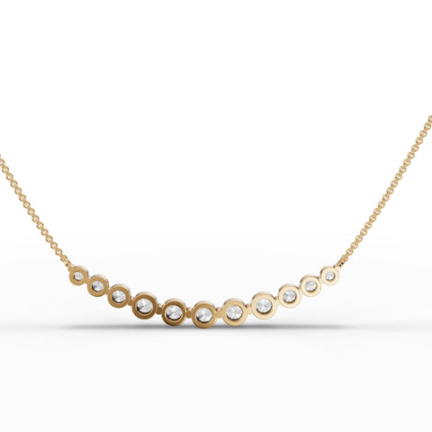 4.06CT Round Lab Diamond Circular Wave Chain Pendant - Buvea Jewels