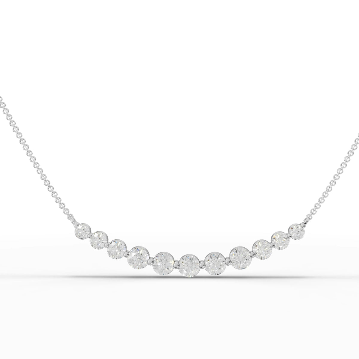 4.06CT Round Moissanite Circular Wave Chain Pendant - Buvea Jewels