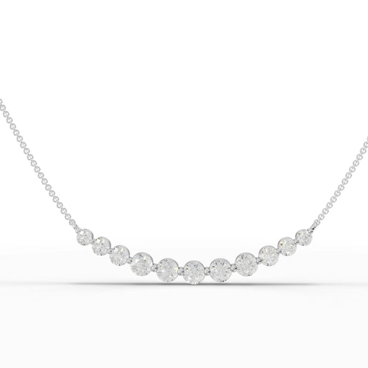 4.06CT Round Moissanite Circular Wave Chain Pendant - Buvea Jewels