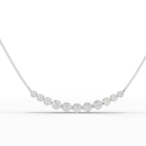 4.06CT Round Moissanite Circular Wave Chain Pendant - Buvea Jewels