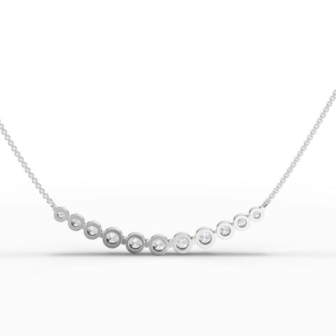 4.06CT Round Moissanite Circular Wave Chain Pendant - Buvea Jewels