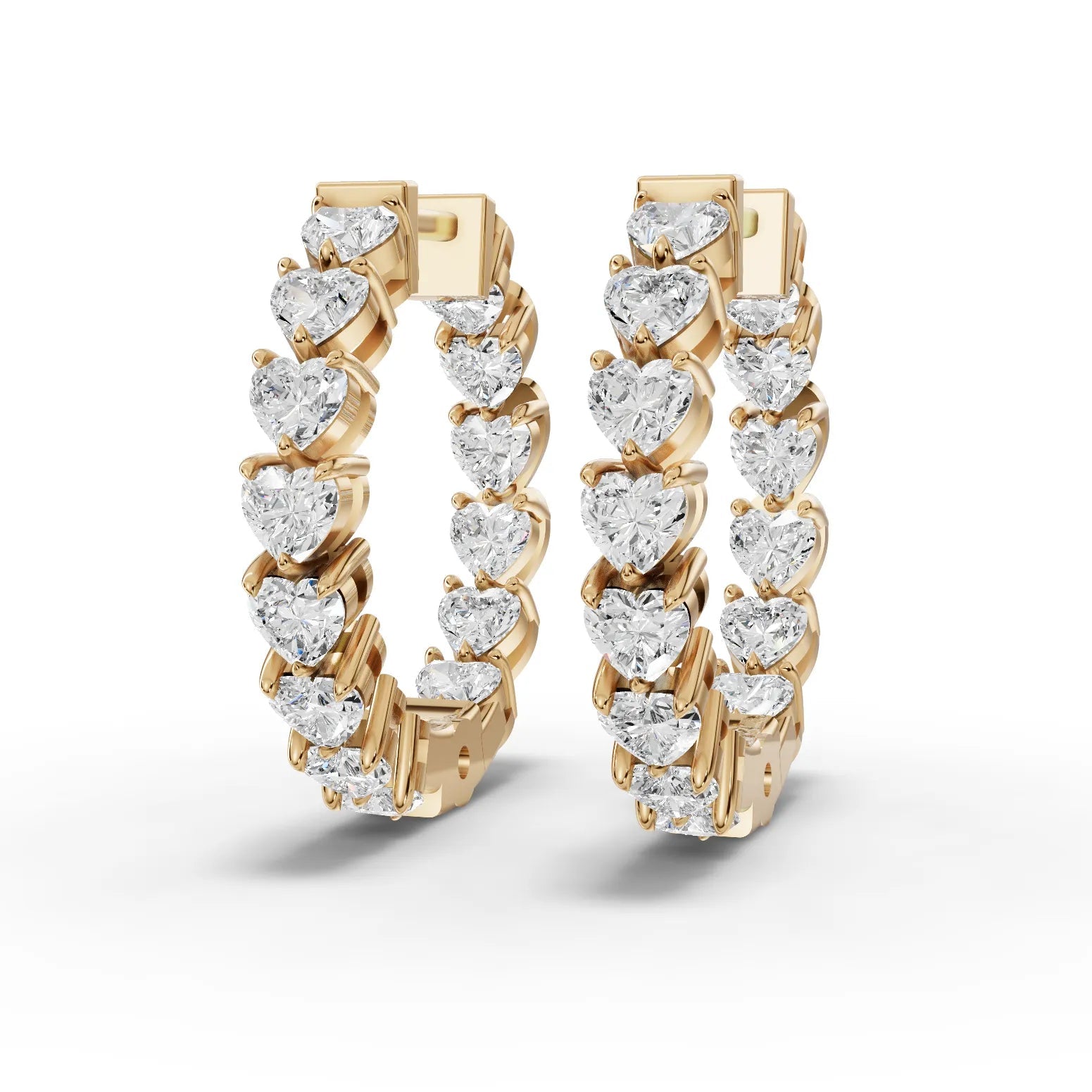 4.2CT Heart Lab Diamond Premium Hoops - Buvea Jewels