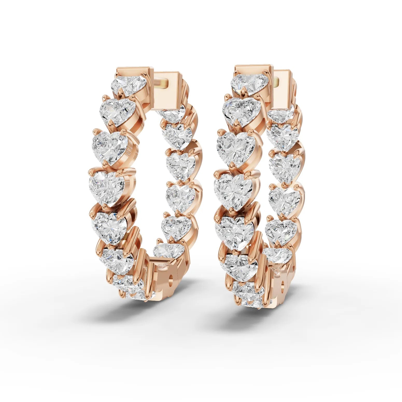 4.2CT Heart Lab Diamond Premium Hoops - Buvea Jewels