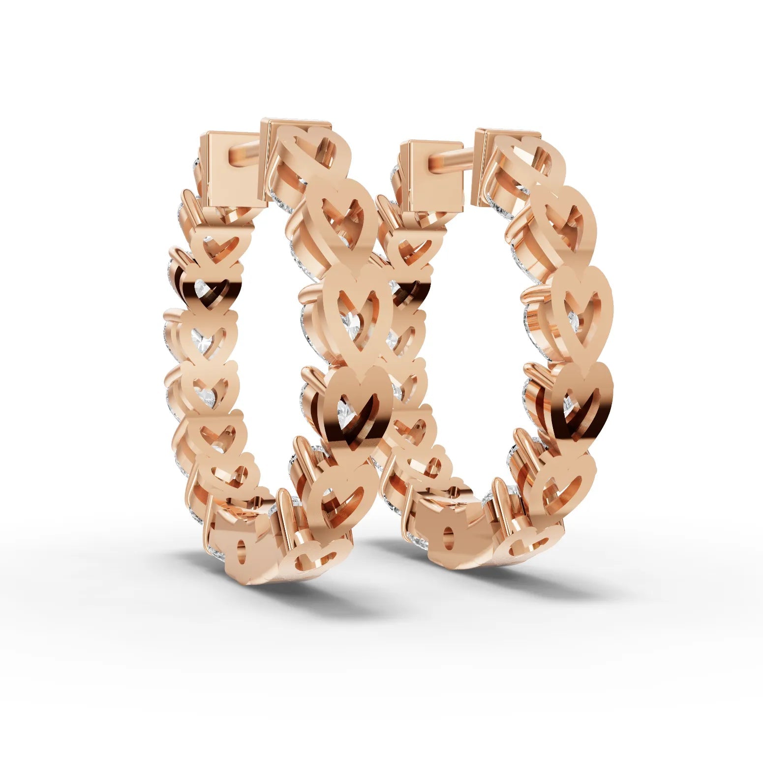 4.2CT Heart Lab Diamond Premium Hoops - Buvea Jewels