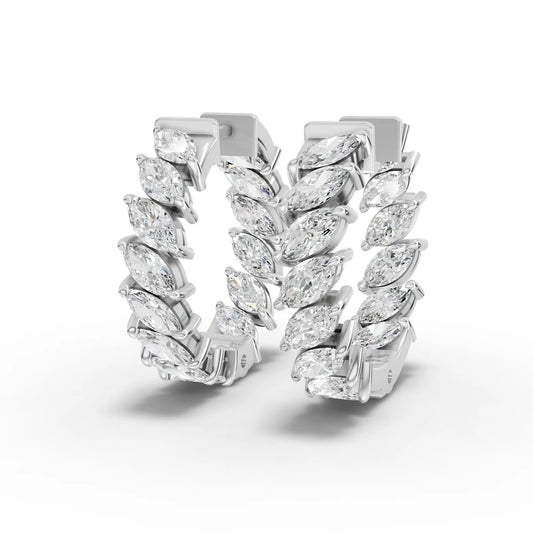 4.2CT Marquise Lab Diamond Premium Hoops - Buvea Jewels
