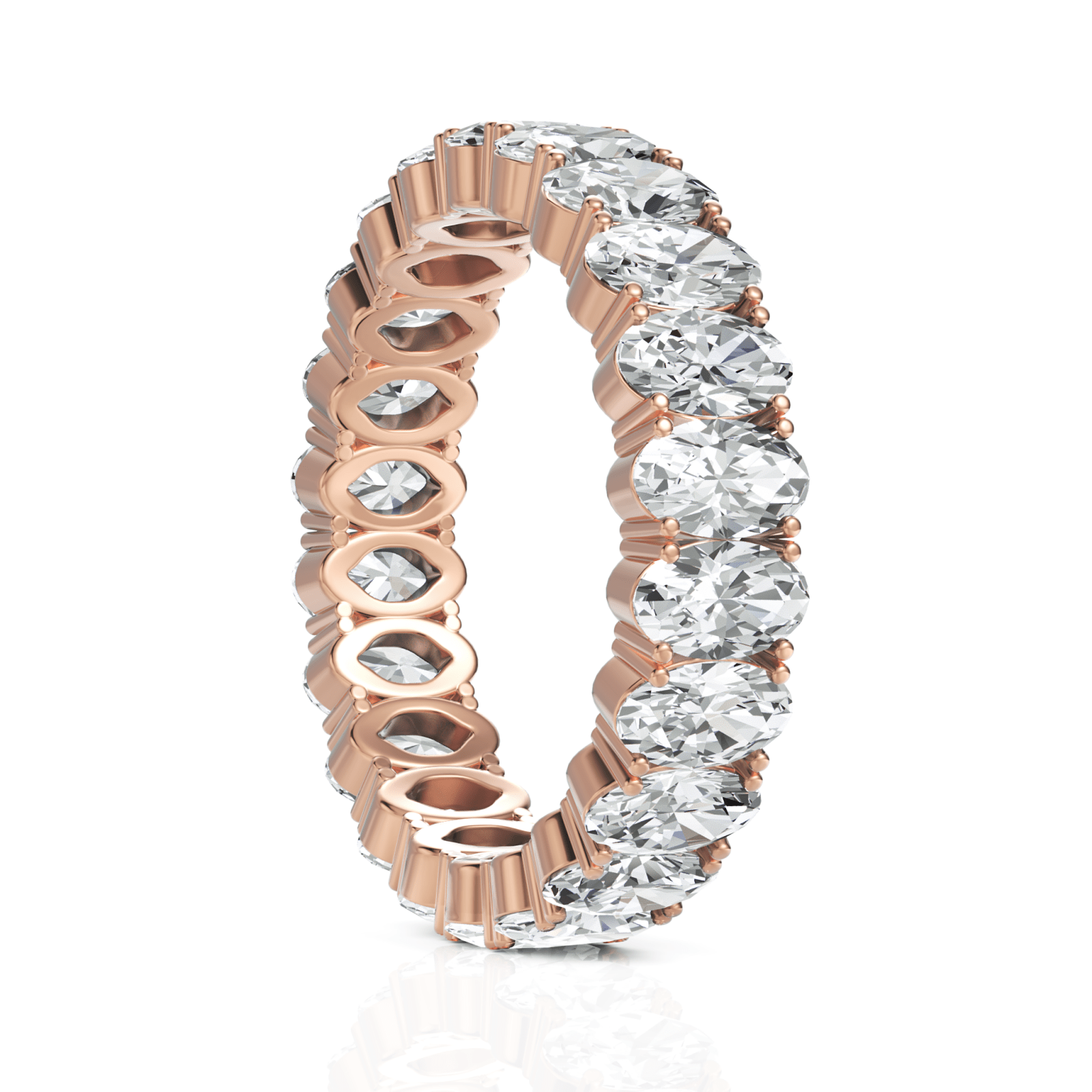 4.62CT Oval Lab Diamond Full Eternity Wedding Band - Buvea Jewels