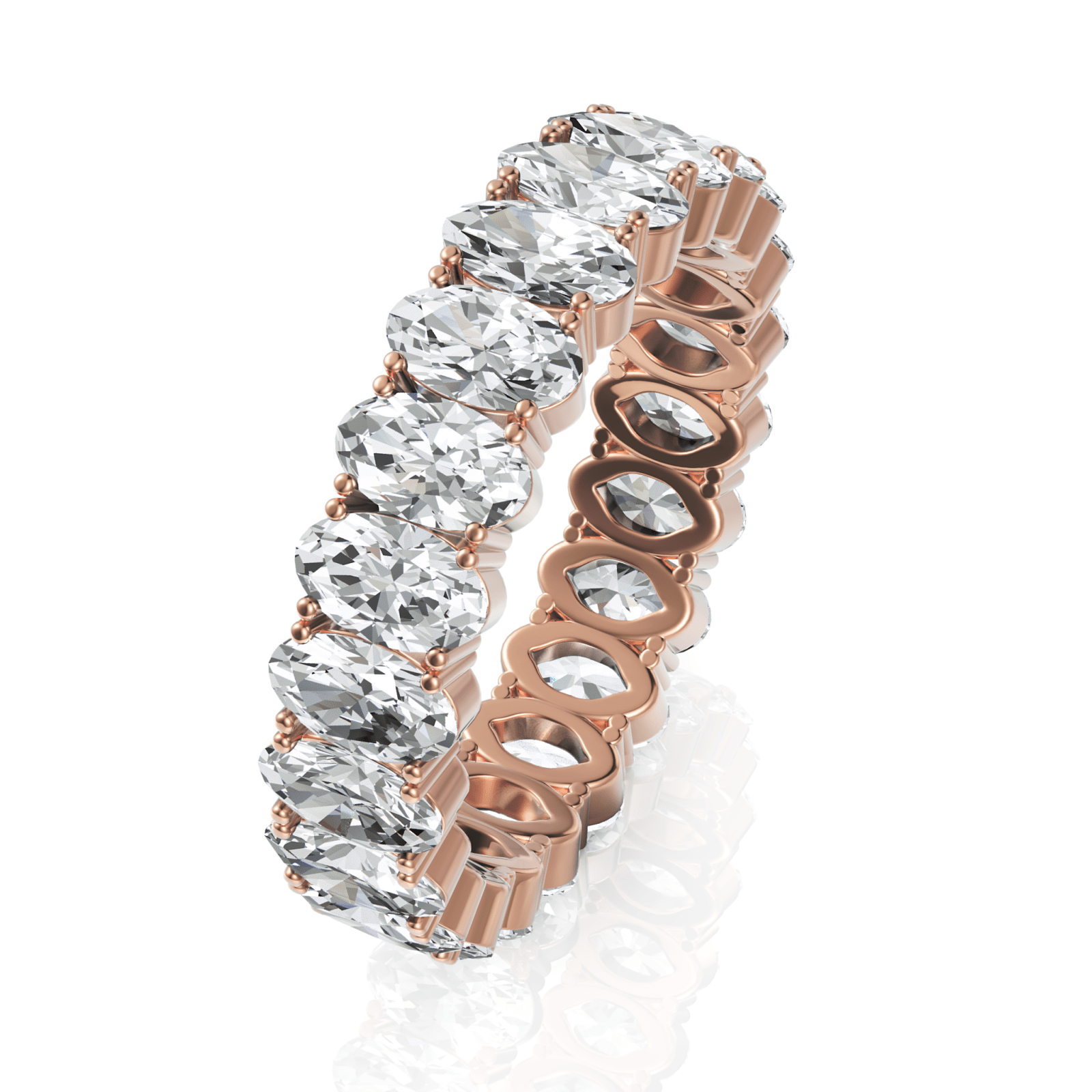 4.62CT Oval Lab Diamond Full Eternity Wedding Band - Buvea Jewels