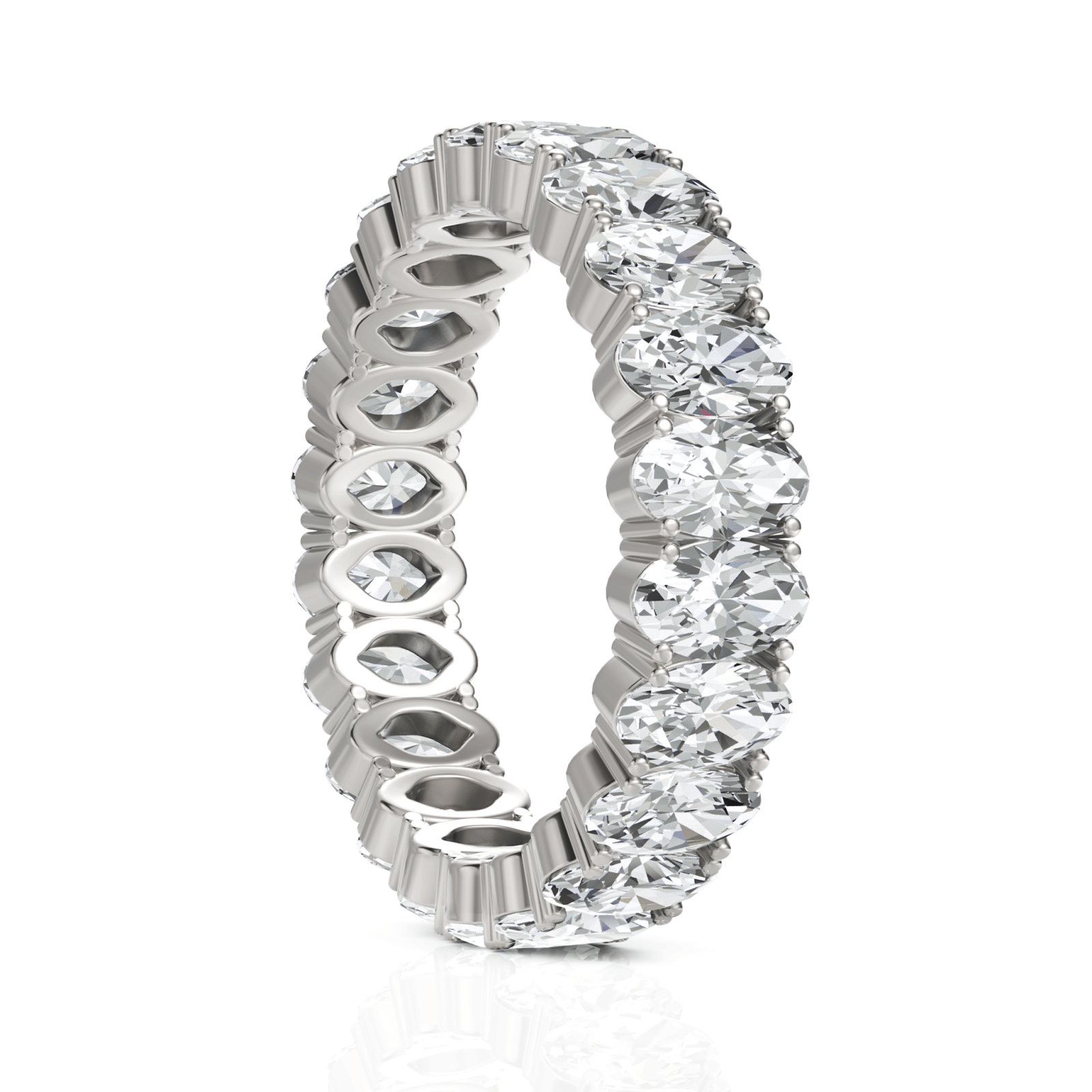 4.62CT Oval Lab Diamond Full Eternity Wedding Band - Buvea Jewels