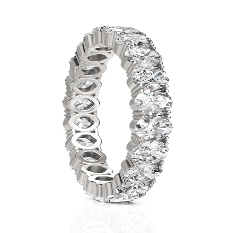 4.62CT Oval Lab Diamond Full Eternity Wedding Band - Buvea Jewels