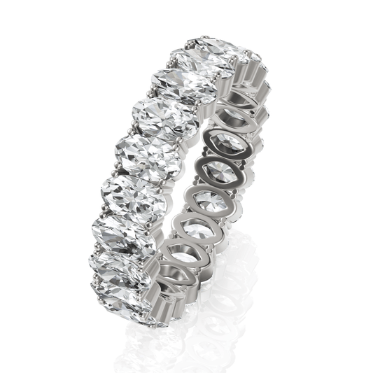 4.62CT Oval Lab Diamond Full Eternity Wedding Band - Buvea Jewels