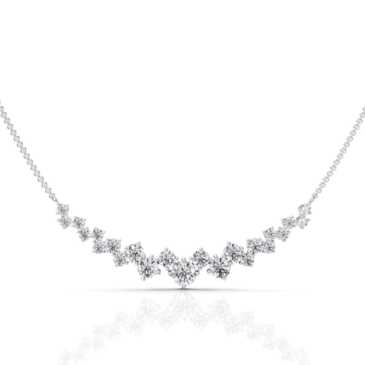 4.7CT Round Lab Diamond Premium V Curve Chain Pendant - Buvea Jewels