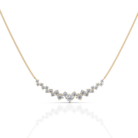 4.7CT Round Lab Diamond Premium V Curve Chain Pendant - Buvea Jewels