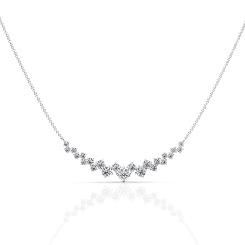 4.7CT Round Lab Diamond Premium V Curve Chain Pendant - Buvea Jewels