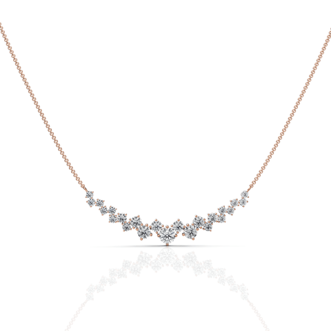 4.7CT Round Lab Diamond Premium V Curve Chain Pendant - Buvea Jewels